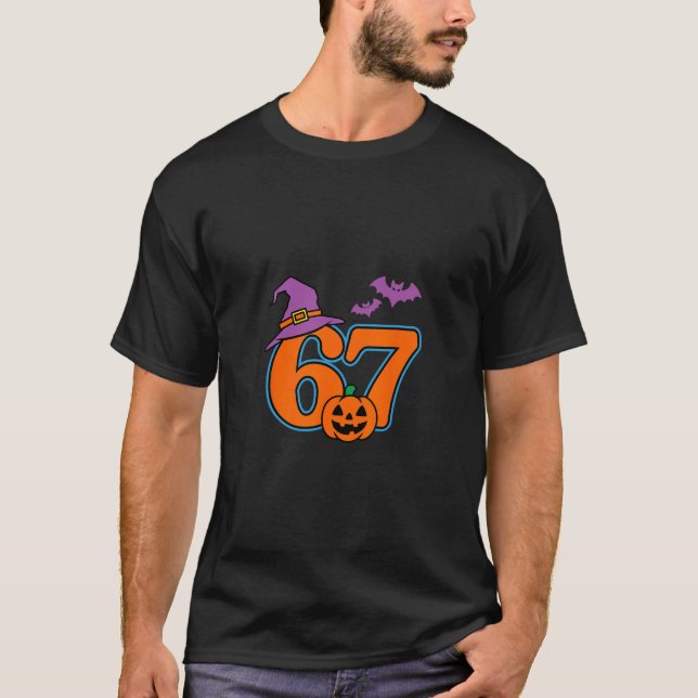 Halloween Number 67 Ts Pumpkin Witch Hat  T-Shirt (Front)