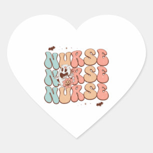 Halloween Nurse  5 Heart Sticker