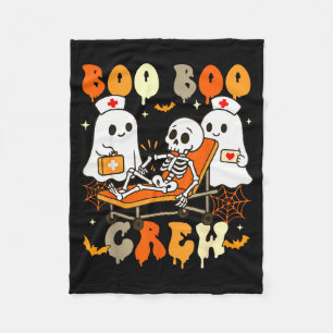 Halloween Nurse Boo Boo Crew Ghost Doctor Paramedi Fleece Blanket