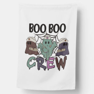 Halloween Nurse Boo Boo crew House Flag