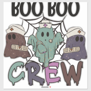 Halloween Nurse Boo Boo crew Sticker