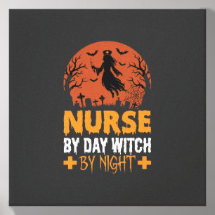 Halloween Nurse by Day Witch by Night Canvas Photo Tile