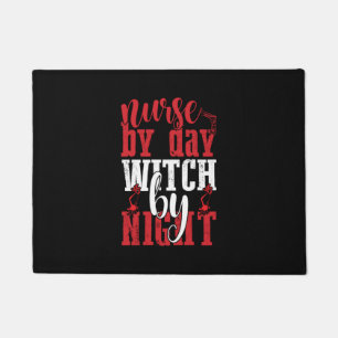Halloween Nurse By Day Witch By Night Doormat