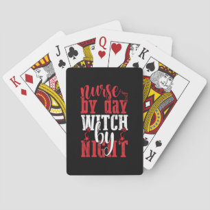 Halloween Nurse By Day Witch By Night Poker Cards
