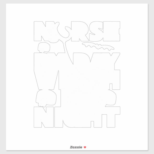 Halloween Nurse By Day Witch By Nights Sticker (Sheet)