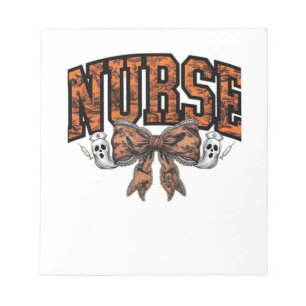 Halloween Nurse Coquette Bow Spooky Classic T-Shir Notepad