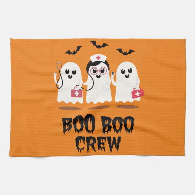 Halloween Nurse Cute Ghost Nurse  Kitchen Towel (Horizontal)