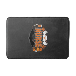Halloween Nurse Dripping Pumpkin Ghost Vector Desi Bath Mat