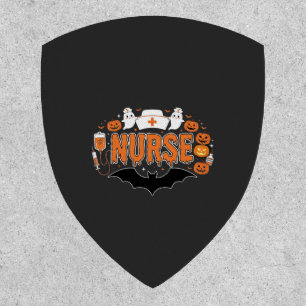 Halloween Nurse Dripping Pumpkin Ghost Vector Desi Patch