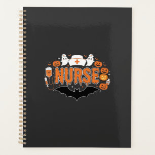 Halloween Nurse Dripping Pumpkin Ghost Vector Desi Planner