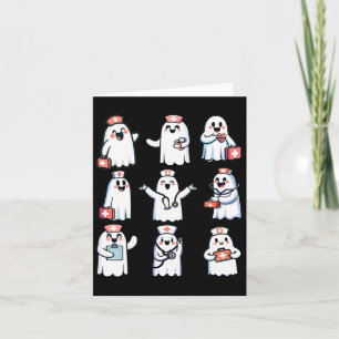 Halloween Nurse Funny Ghost Boo Crew Nurse Card