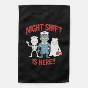 Halloween Nurse Funny Ghost Skeleton Zombie Essent Garden Flag