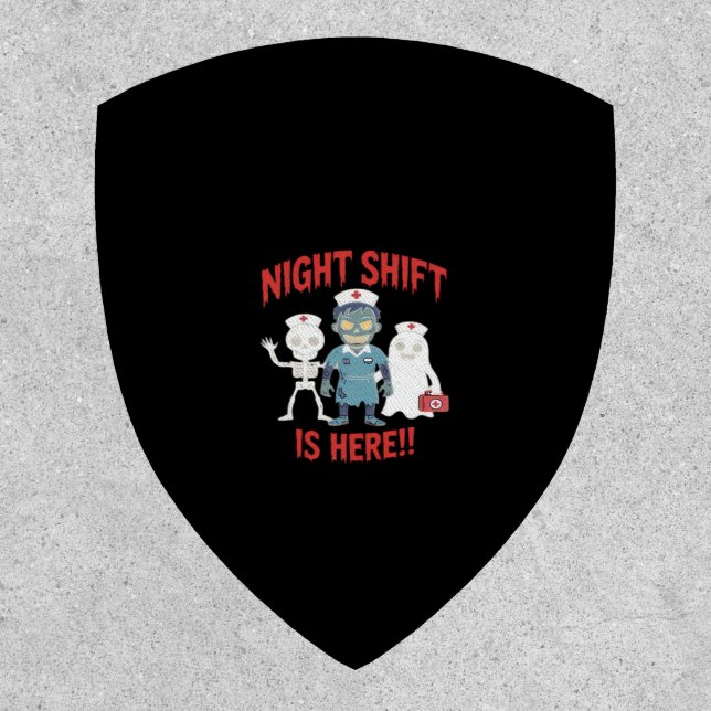 Halloween Nurse Funny Ghost Skeleton Zombie Essent Patch (Front)