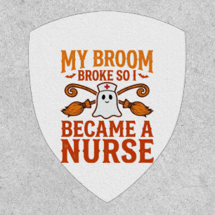 Halloween Nurse Ghost Broom Vintage Shirt Design_1 Patch
