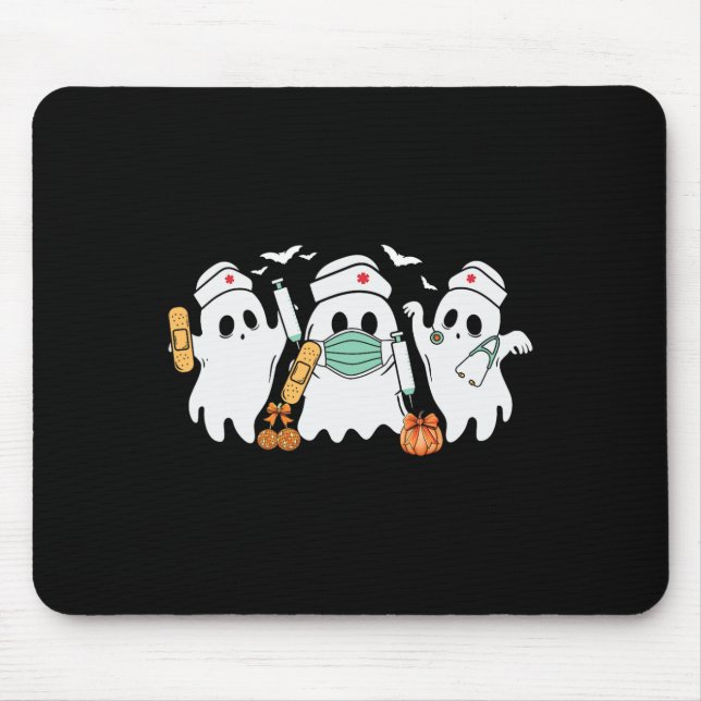 Halloween Nurse Ghost Nurses Medical Halloween Hea Mouse Pad (Front)
