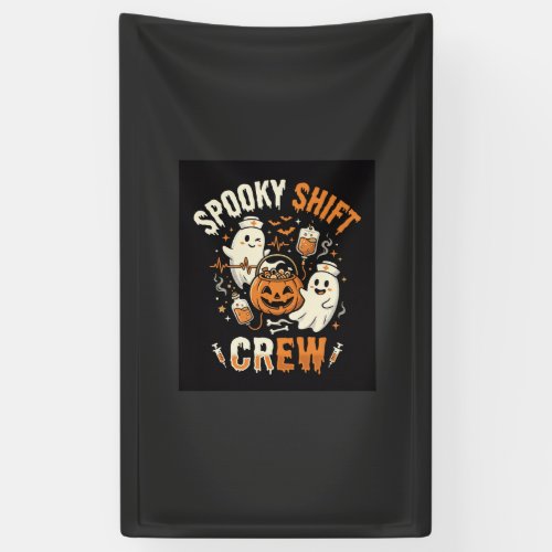 Halloween Nurse Ghost Squad Banner