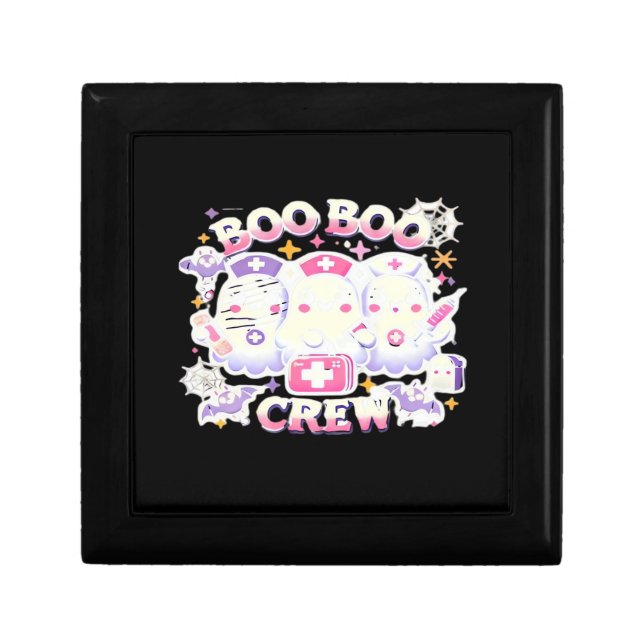 Halloween Nurse Ghost Squad Boo Boo Crew Funny Spo Gift Box (Front)