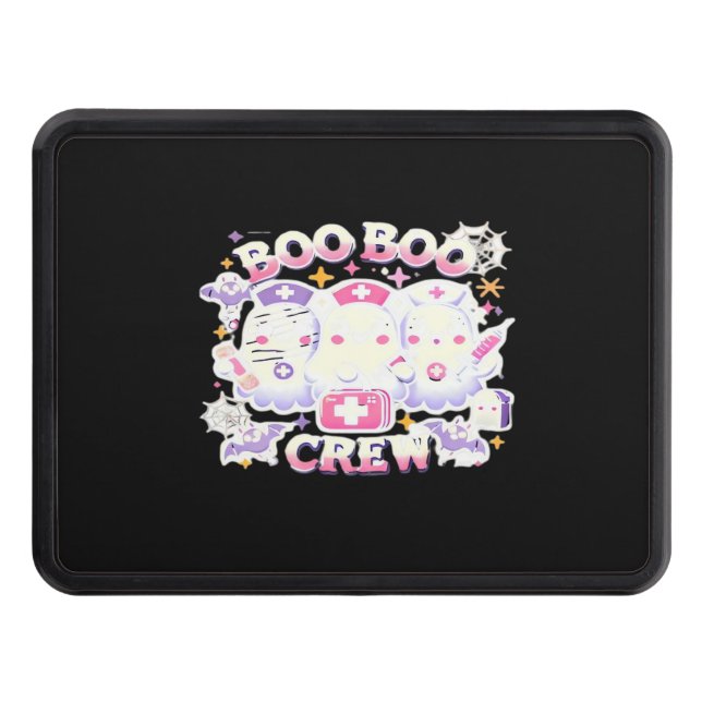 Halloween Nurse Ghost Squad Boo Boo Crew Funny Spo Hitch Cover (Front)