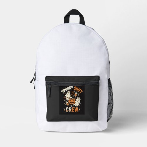 Halloween Nurse Ghost Squad Printed Backpack