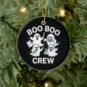 Halloween Nurse Gift Boo Boo Crew Nurse Ceramic Ornament