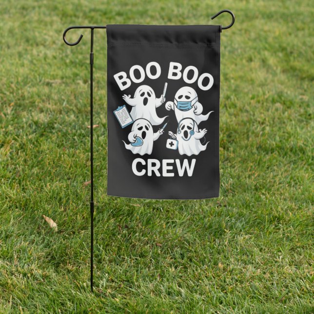 Halloween Nurse Gift Boo Boo Crew Nurse Garden Flag (In SItu)