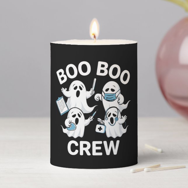 Halloween Nurse Gift Boo Boo Crew Nurse Pillar Candle (In Situ)