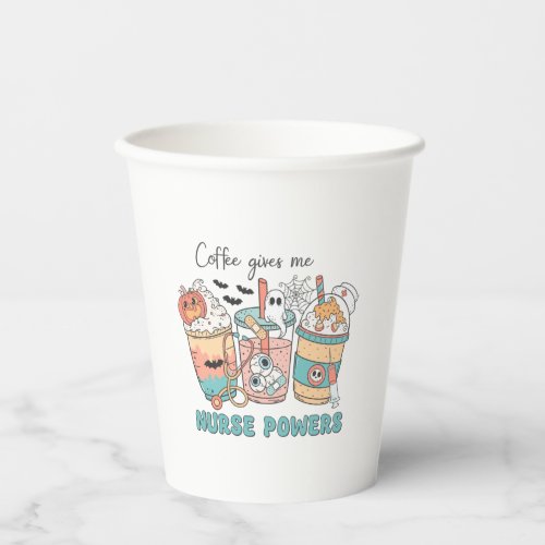 Halloween Nurse illustration coffee powers retro p Paper Cups