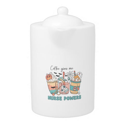 Halloween Nurse illustration coffee powers retro p Teapot