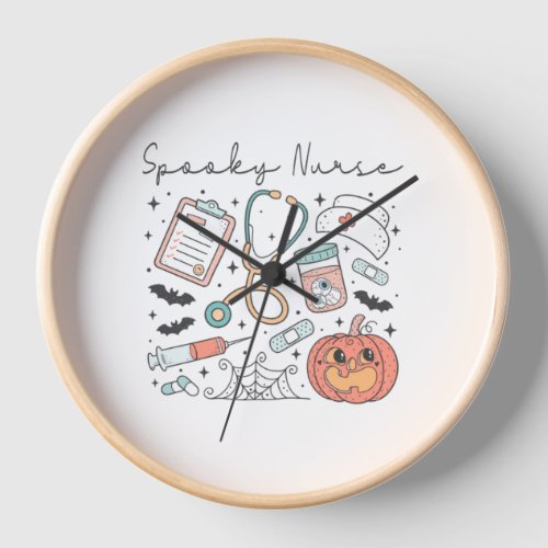 Halloween Nurse illustration spooky nurse script   Clock