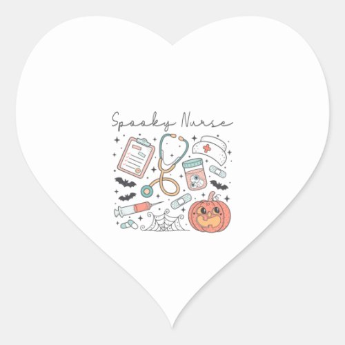 Halloween Nurse illustration spooky nurse script   Heart Sticker