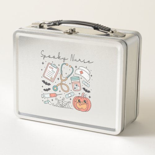 Halloween Nurse illustration spooky nurse script   Metal Lunch Box