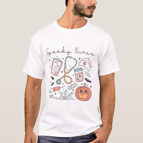 Halloween Nurse illustration spooky nurse script   T_Shirt