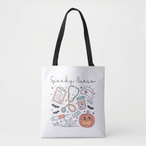 Halloween Nurse illustration spooky nurse script   Tote Bag