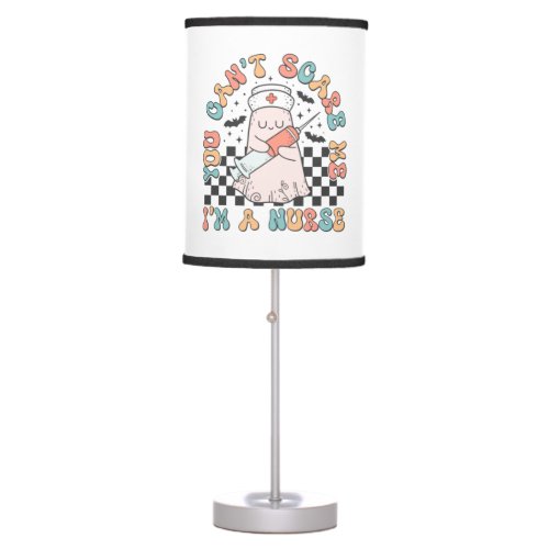 Halloween Nurse illustration you cant scare me pas Table Lamp