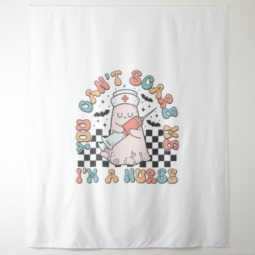 Halloween Nurse illustration you cant scare me pas Tapestry