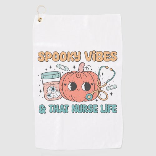 Halloween Nurse Life Illustration Spooky Vibes   Golf Towel