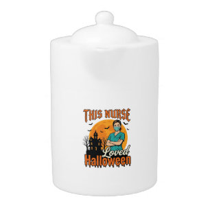 Halloween Nurse Loved Halloween Vintage Spooky_1 Teapot