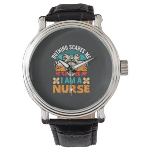 Halloween Nurse Nothing Scares Me Skull Watch