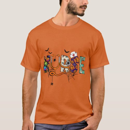 Halloween Nurse Nursing Stethoscope Cute Halloween T_Shirt