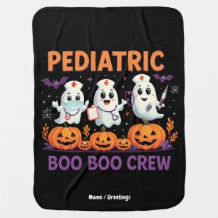 Halloween Nurse Pediatric Boo Boo Crew Funny Spook Baby Blanket