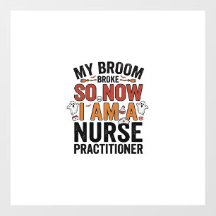 Halloween Nurse Practitioner Broom Broke Vintage D Floor Decals