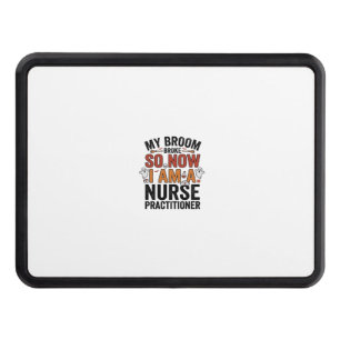 Halloween Nurse Practitioner Broom Broke Vintage D Hitch Cover