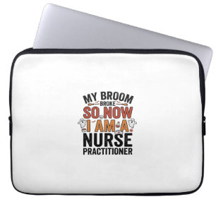 Halloween Nurse Practitioner Broom Broke Vintage D Laptop Sleeve