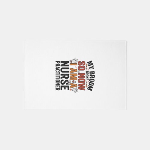 Halloween Nurse Practitioner Broom Broke Vintage D Rug