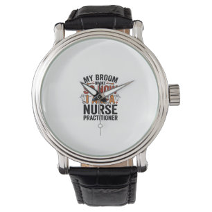 Halloween Nurse Practitioner Broom Broke Vintage D Watch