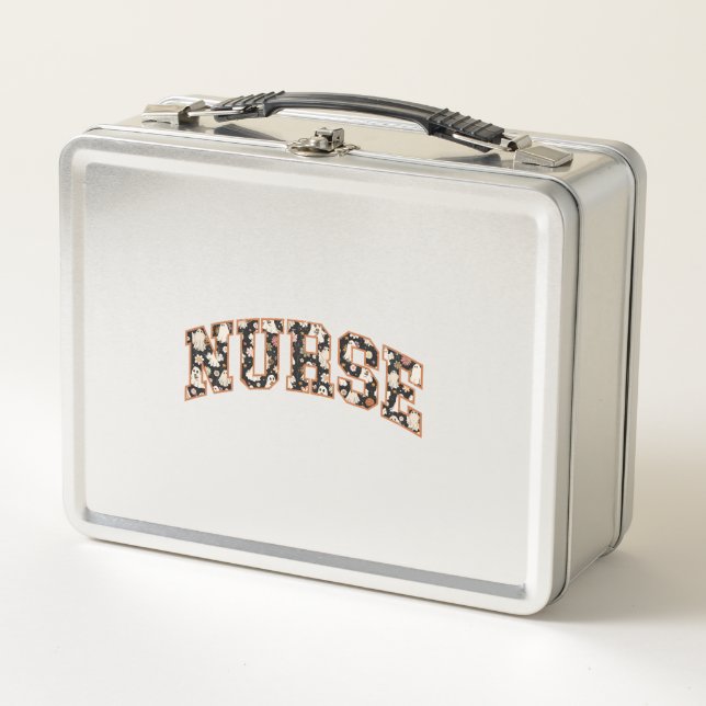 Halloween Nurse Retro Fall Season Metal Lunch Box (Front)