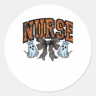 Halloween Nurse Scary Coquette Bow Classic T-Shirt Classic Round Sticker
