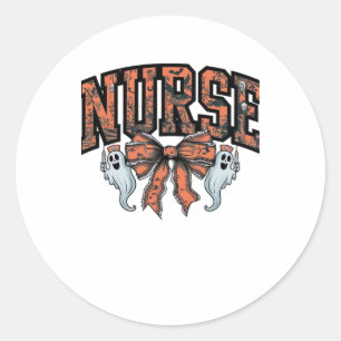 Halloween Nurse Scary Coquette Bow Classic T-Shirt Classic Round Sticker