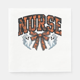 Halloween Nurse Scary Coquette Bow Classic T-Shirt Napkins
