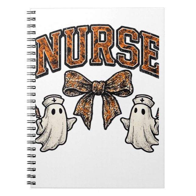 Halloween Nurse Scary Coquette Bow Classic T-Shirt Notebook (Front)